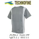 【TECHNOFINE】テクノファイン　ラッシュTシャツ 半袖 グレーxホワイト