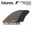 【 futures 】FK2 2.0 FIBERGLASS ツインフィンセットBROWN/GRAY